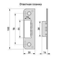 Ответная планка Апекс 0045-CR хром 30 мм Ответная планка Апекс 0045-CR хром 30 мм