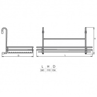 Полка одинарная для рейлинга d-16 мм SOLLER KS-2046 260*155*110 мм