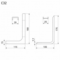 Полкодержатель SOLLER С32 белый 183*114*35 мм