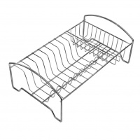 Тарелосушка настольная одноярусная с карманом Мини хром без поддона 350*210 мм