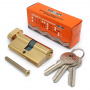 Механизм цилиндровый SOLLER FV3 золото 60мм, 3 ключа ключ/вертушка, латунь/металл (25+10+25)