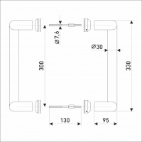 Ручка-скоба дверная 300 мм белая алюминиевая