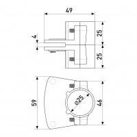 Полкодержатель односторонний SOLLER R-61 d-25 мм