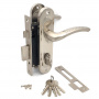 Замок врезной с ручками на планке SOLLER 61/106SN никель ключ-ключ