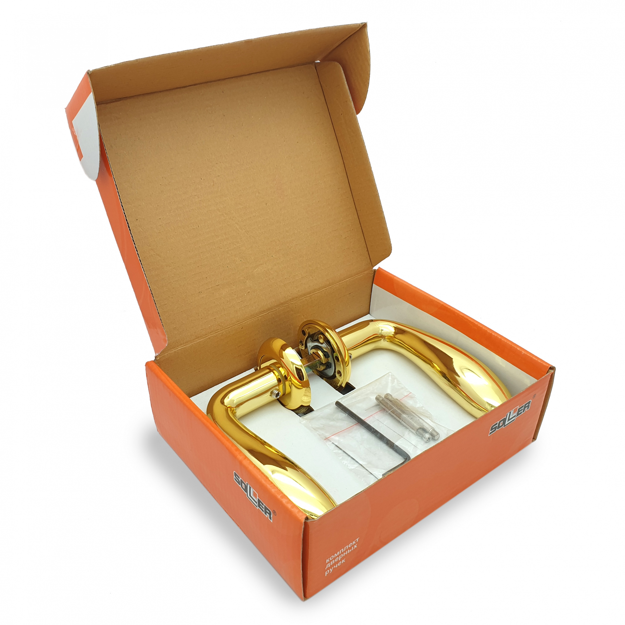 Комплект ручек для межкомнатных дверей SOLLER R56 GP золото