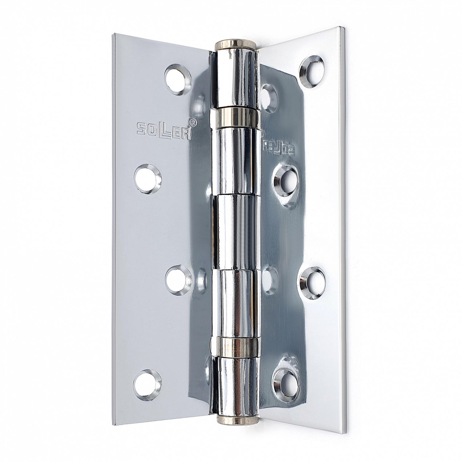 Петля дверная прямая 4" SOLLER хром (сталь 100*70*2)