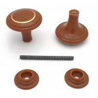 Ручка-стяжка дверная РДП-02-3 темное дерево малая с кольцом