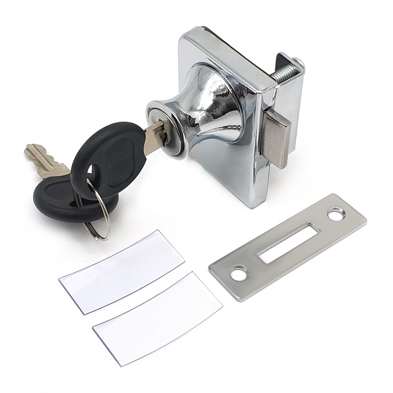 Замок мебельный витринный SOLLER 805 хром на 2 стекла