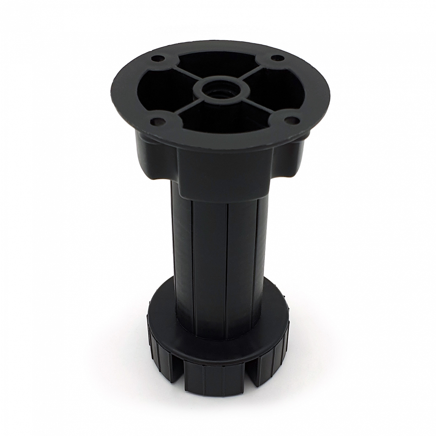 Опора кухонная 100 мм неразборная регулируемая 95-130 мм пластик черная