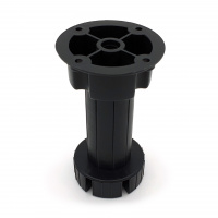 Опора кухонная 100 мм неразборная регулируемая 95-130 мм пластик черная