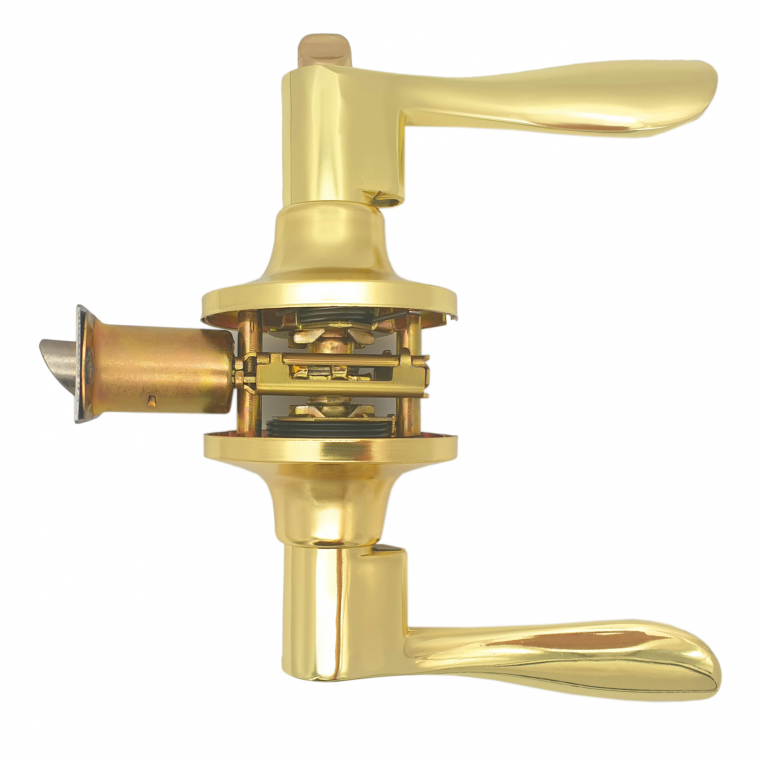 Ручка-защелка нажимная межкомнатная SOLLER R 891 ВКРВ золото без ключа с фиксатором