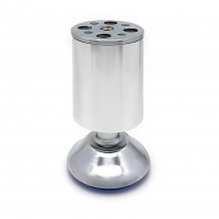 Опора мебельная регулируемая SOLLER 001А 50*100 мм глянцевый хром алюминий