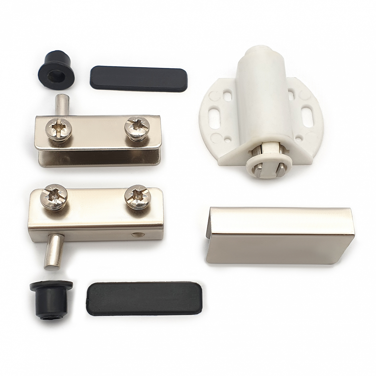 Комплект фурнитуры для 1-ой стеклянной двери SOLLER никель