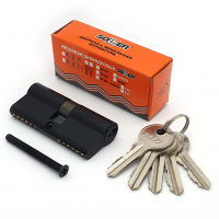 Механизм цилиндровый SOLLER F5 черный 70мм, 5 ключей (25+10+25) Zn.S