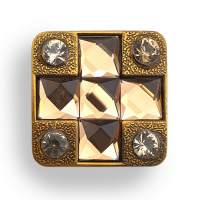 Ручка-кнопка мебельная SOLLER 873-К антик/латунь RB со стразами