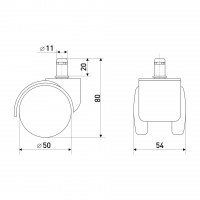 Опора колесная для офисных кресел SOLLER d-50мм