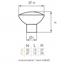 Ручка-кнопка мебельная SOLLER 2699С сатин d-28 мм