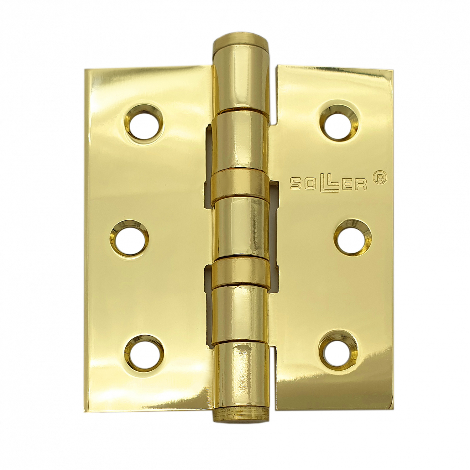 Петля дверная прямая 3" SOLLER золото (сталь 75*65*2,5)