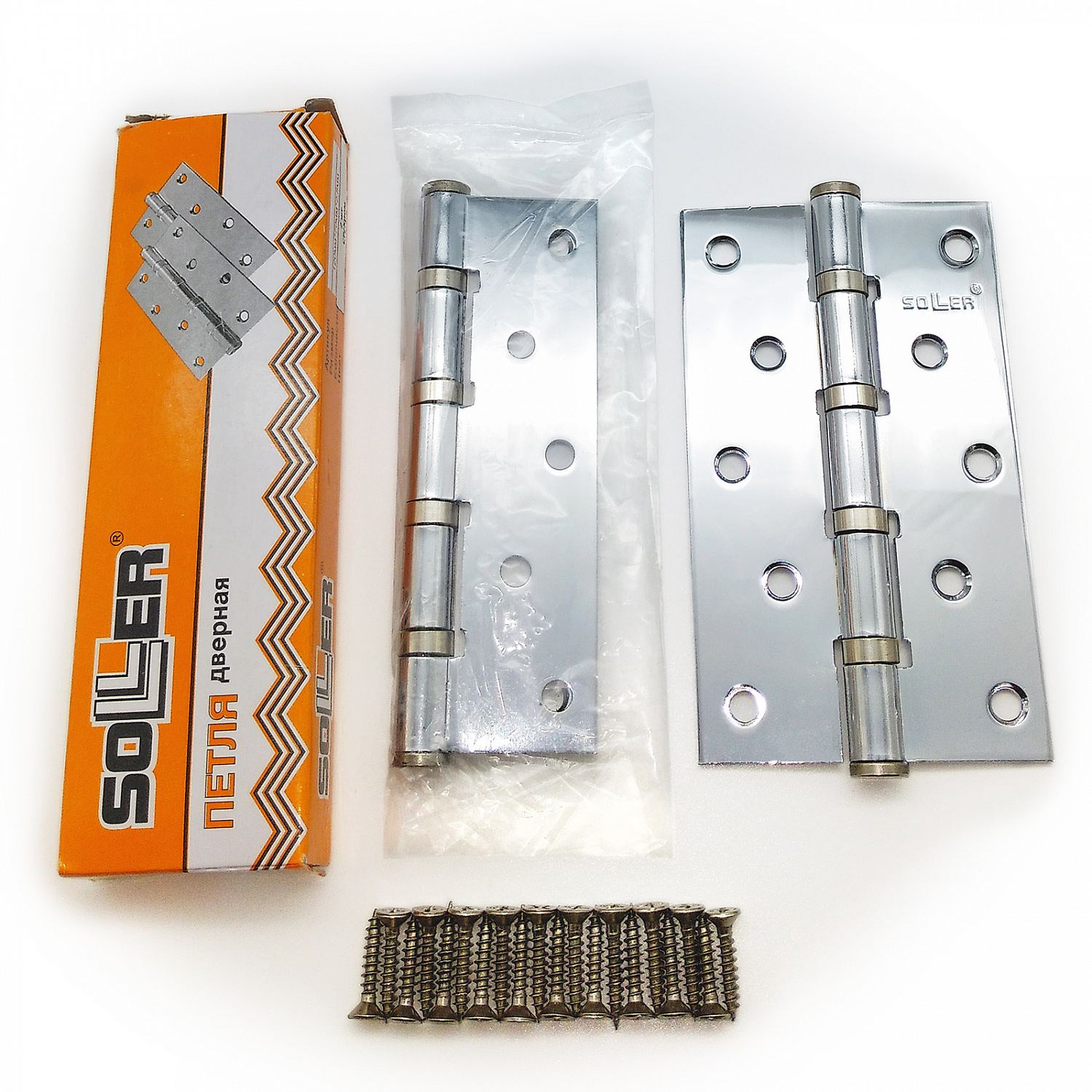 Петля дверная прямая 5" SOLLER хром (сталь 120*70*2,5)