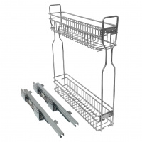 Бутылочница 2-х уровневая правая SOLLER ПР-150 мм 450*95*500 мм направляющие скрытого типа с доводчиком
