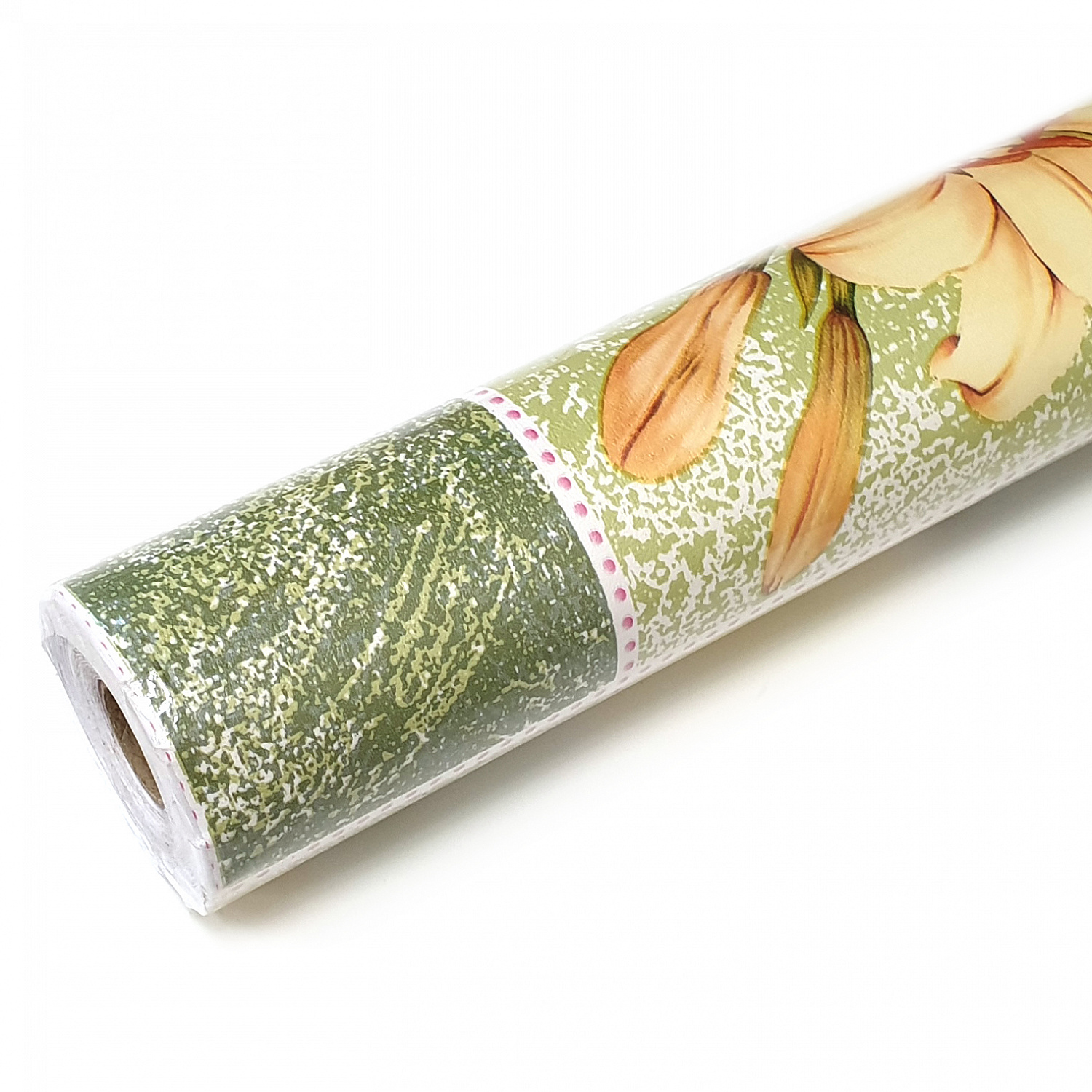 Пленка самоклеящаяся 0,45*8 м 8237С лилия на зеленом фоне