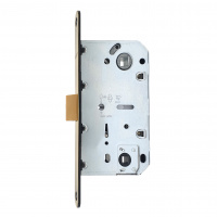 Замок врезной бесшумный для межкомнатных дверей SOLLER 600WC-АВ бронза без ключа под фиксатор или завертку