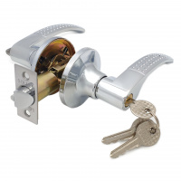 Ручка-защелка нажимная межкомнатная SOLLER R 3903 ETCP хром с ключом и фиксатором