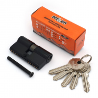 Механизм цилиндровый SOLLER F5 черный 60мм, 5 ключей (25+10+25) Zn.S