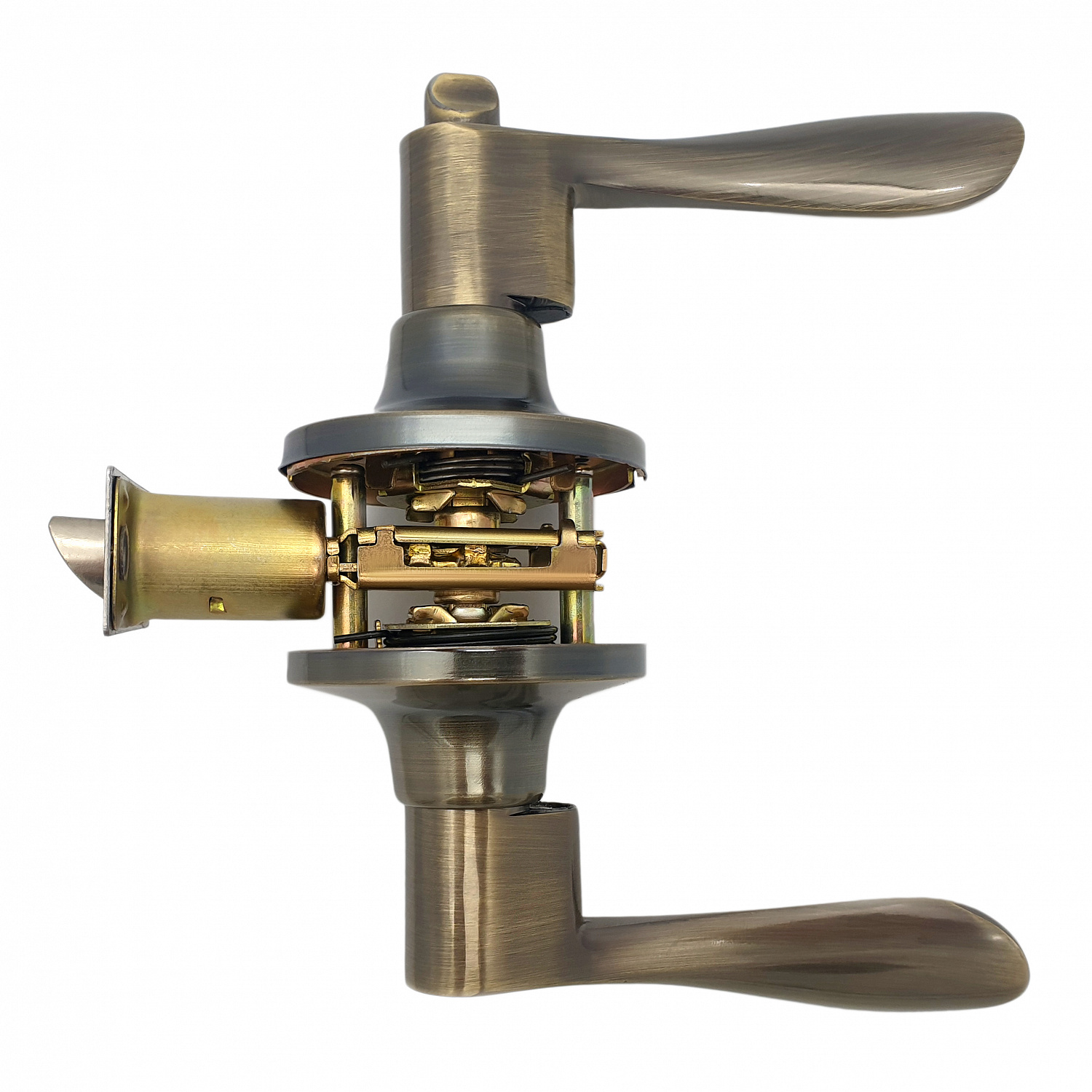 Ручка-защелка нажимная межкомнатная SOLLER R 891 ВКАB бронза без ключа с фиксатором