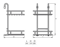 Полка двойная круглая для рейлинга d-16 мм SOLLER KS-2004 240*276*271 мм