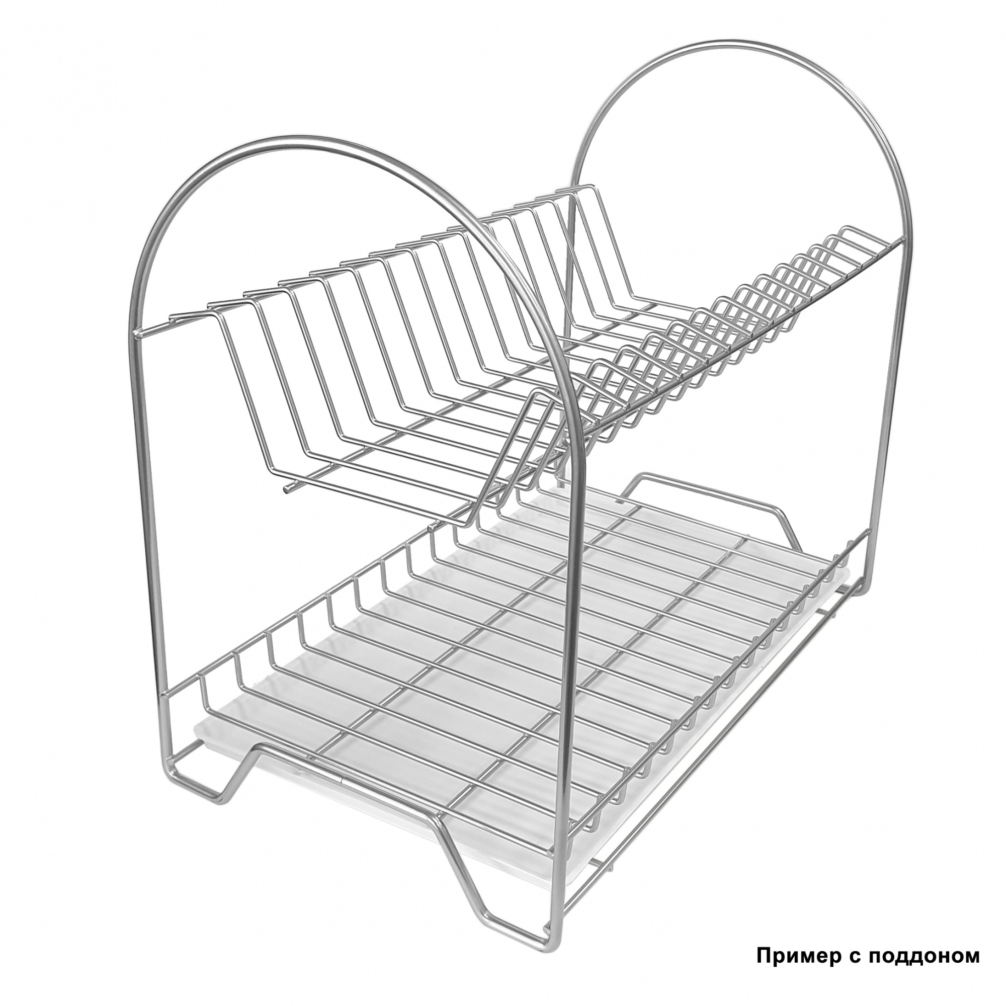 Тарелосушка настольная Люкс хром без поддона 400*350 мм
