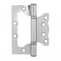 Петля дверная накладная 4" SOLLER хром (сталь 100*75*2,5) бабочка без врезки