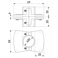 Полкодержатель двухсторонний SOLLER R-62 d-25 мм