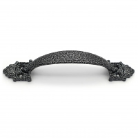 Ручка-скоба дверная РС-100 антик/серебро (литьё, ЦАМ)