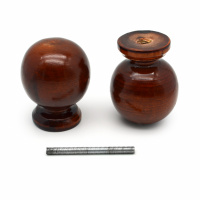 Ручка-кнопка Шар лак темный деревянная