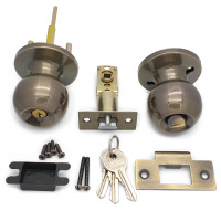 Ручка-защелка /кноб/ межкомнатная SOLLER ЗШ-01 ETAB бронза с ключом и фиксатором