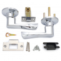 Ручка-защелка нажимная межкомнатная SOLLER R 860 ВКPS СР хром без ключа и фиксатора