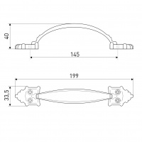 Ручка-скоба дверная РС-100 антик/белое серебро (литьё, ЦАМ)