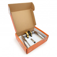 Комплект ручек для межкомнатных дверей SOLLER R257 BN/GP графит/золото