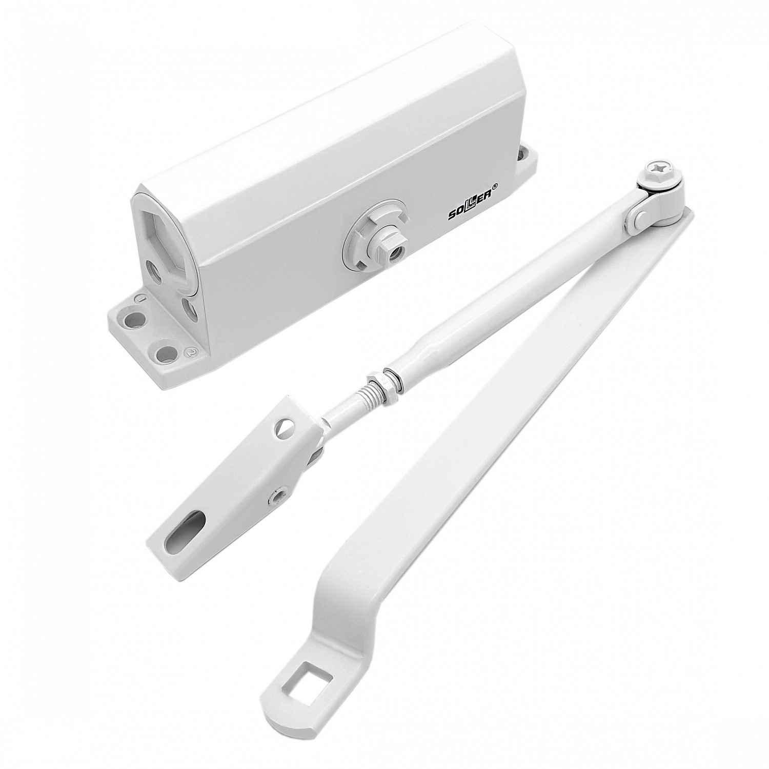 Доводчик дверной SOLLER №302 белый для дверей весом 40-50 кг