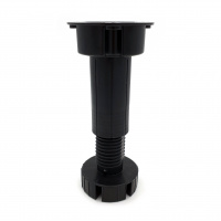 Опора кухонная 100 мм неразборная под саморезы регулируемая 95-130 мм пластик черная