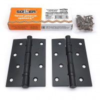 Петля дверная прямая 4" SOLLER черная (сталь 100*70*2)