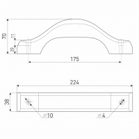 Ручка-скоба банная деревянная плоская РС-180