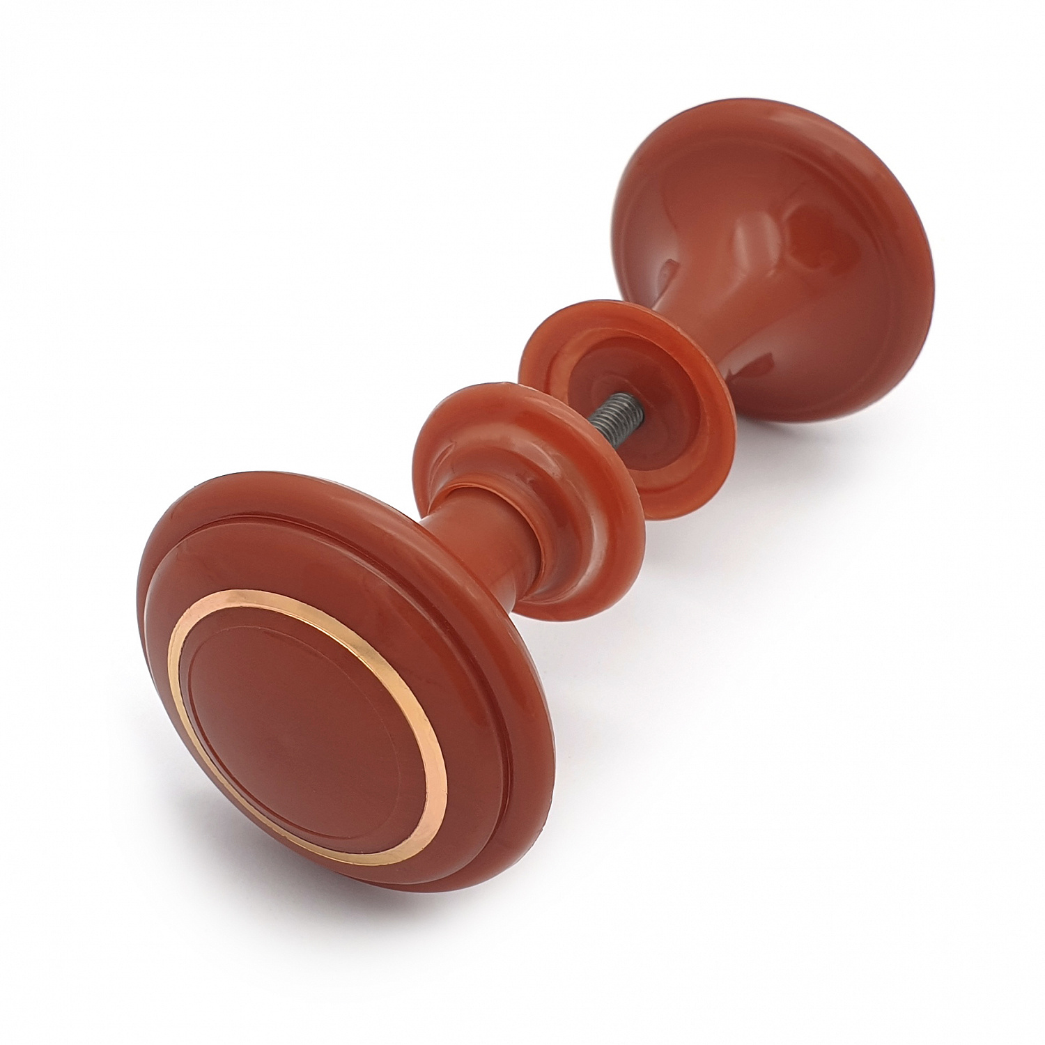 Ручка-стяжка дверная РДП-02-4 красно-коричневая малая с кольцом