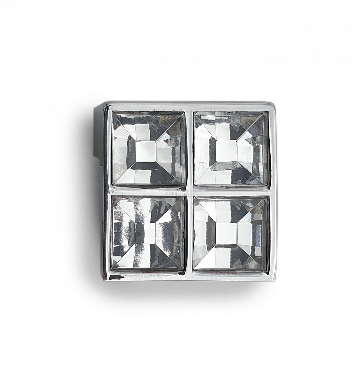 Ручка-кнопка мебельная SOLLER 607С-16 хром со стразами