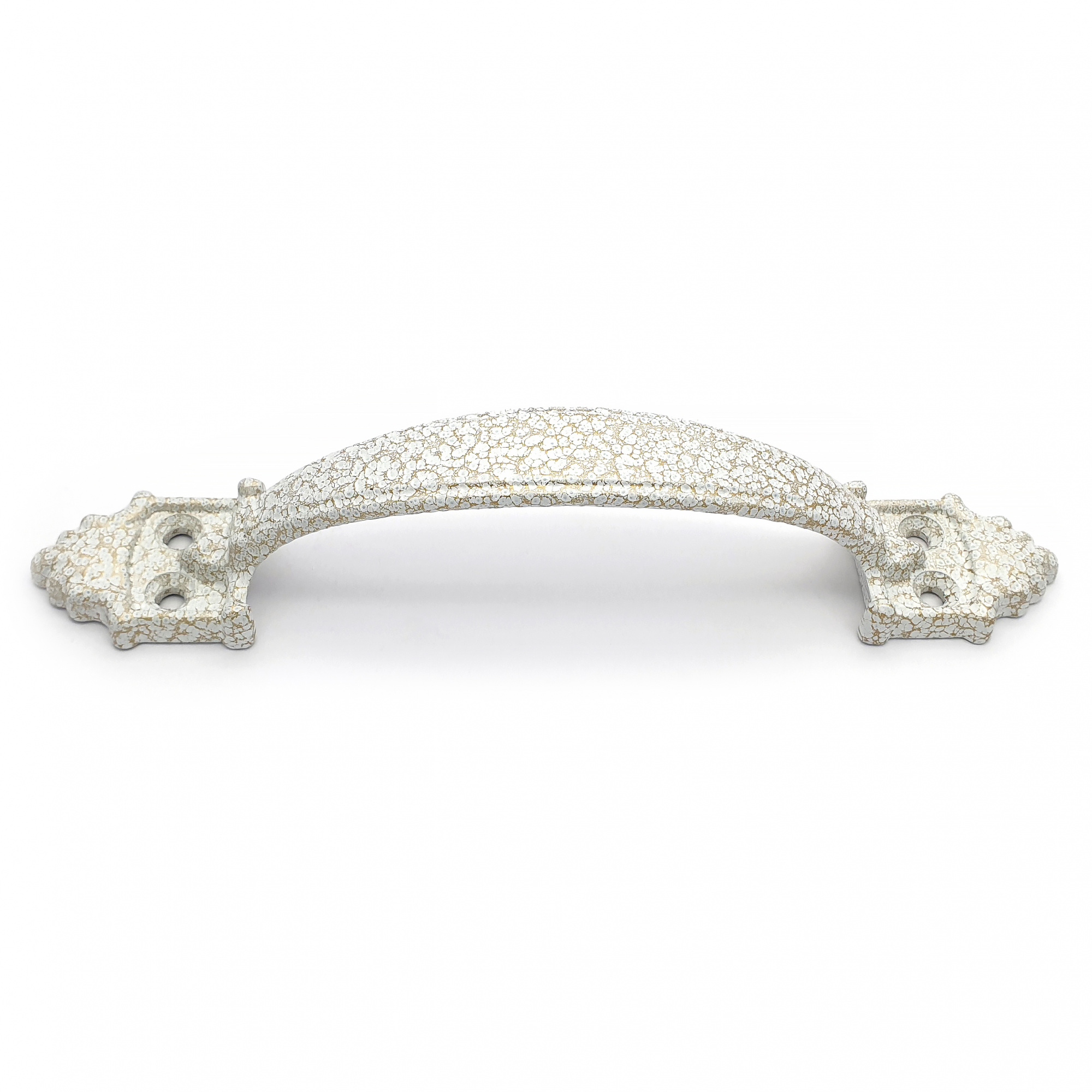 Ручка-скоба дверная РС-100 антик/белое золото (литьё, ЦАМ)