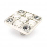 Ручка-кнопка мебельная SOLLER 873-К серебро СS со стразами