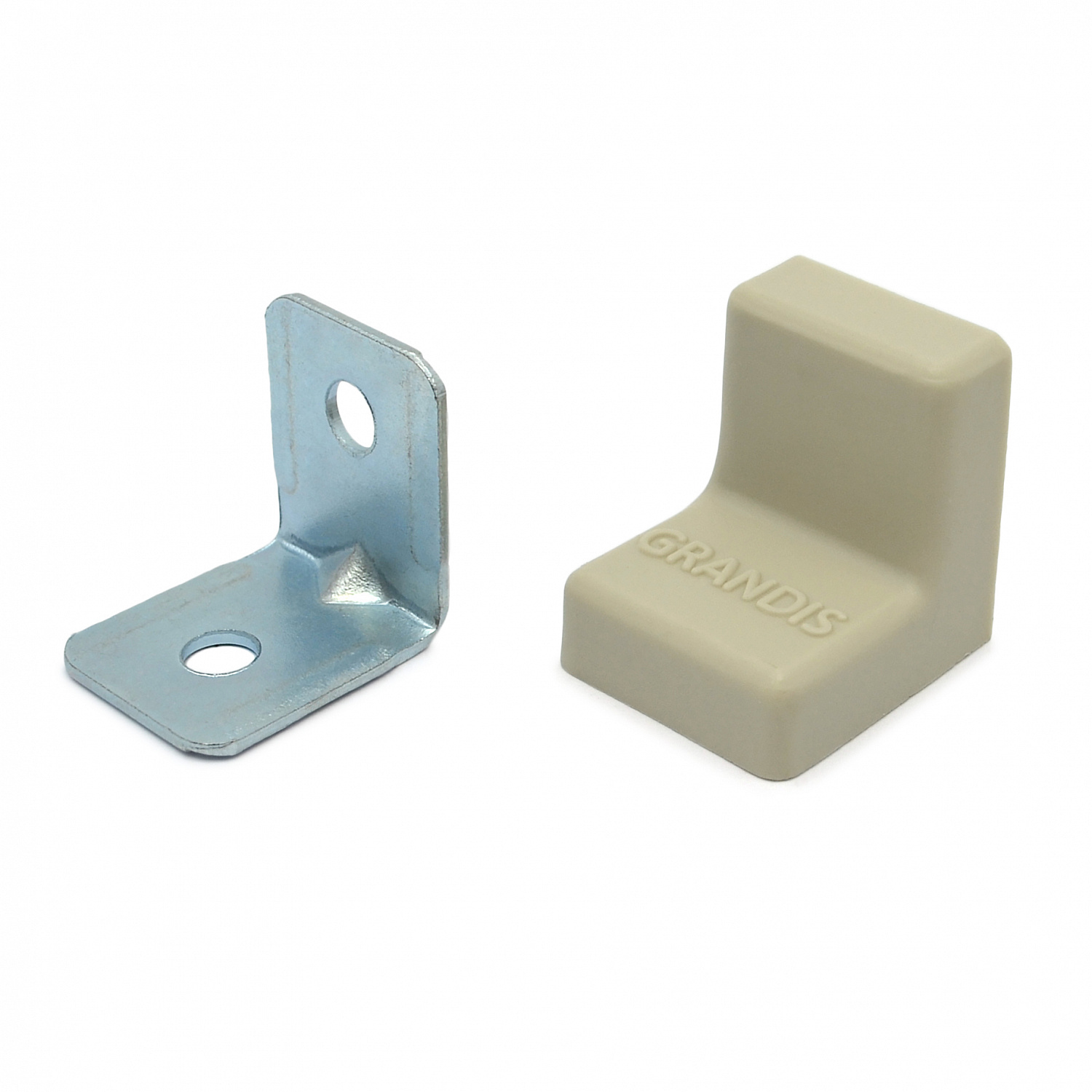 Уголок мебельный 20*20 мм основа металл + декор пластик ясень