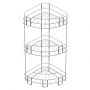 Полка для ванной угловая 3-х ярусная напольно-настенная хром зеркальный