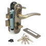 Замок врезной с ручками на планке SOLLER 50/106AB бронза ключ-вертушка ЦМВ70